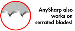 Works with all your knives, even serrated blades